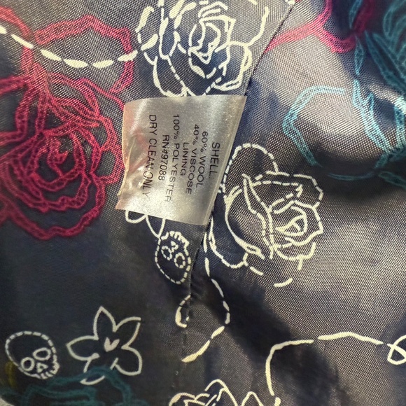 VNT Delia's Peacoat Women Gray Med Wool Blend Double Breasted Brass Tone Buttons - Picture 5 of 9